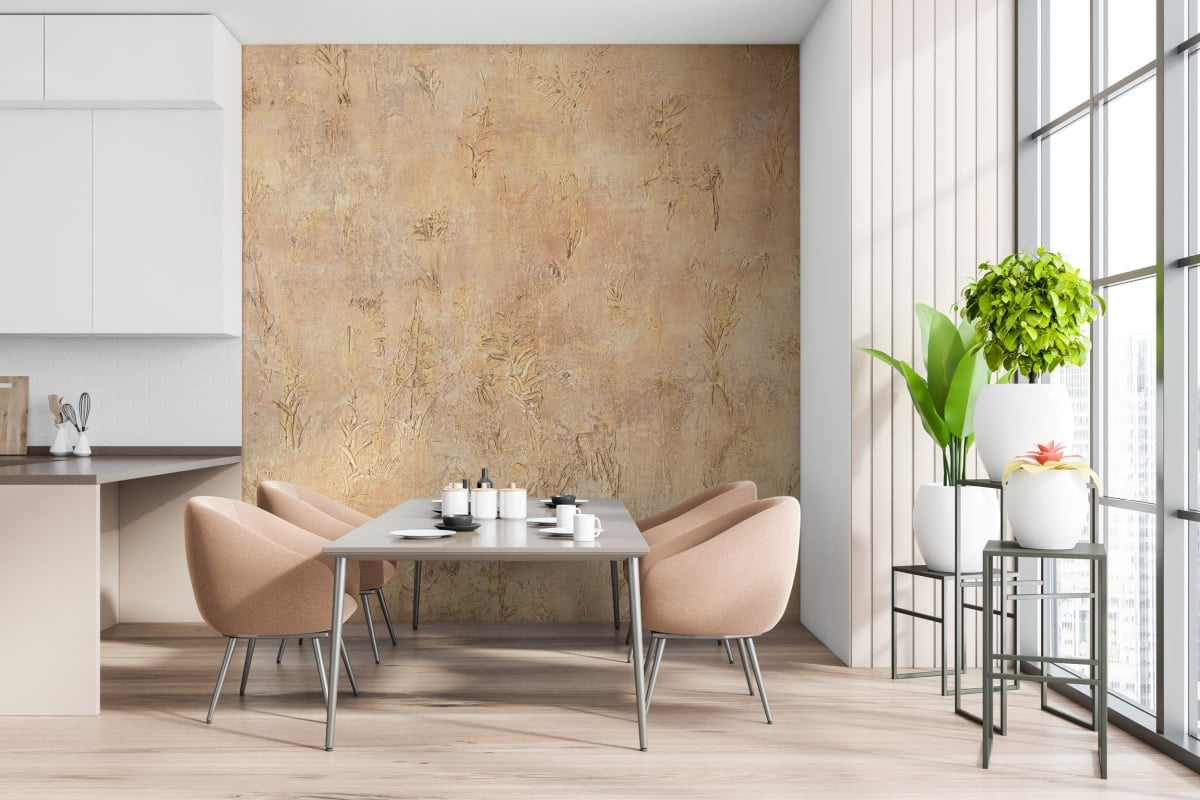 tapeta na wymiar WallArt do salonu – motyw abstrakcyjny Frappe w ciepłym beżu