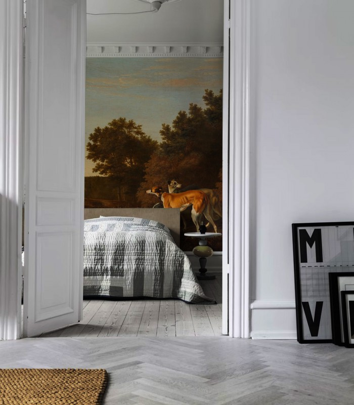 Tapeta Chart widoczna przez drzwi - elegancki mural do gabinetu lub biblioteki