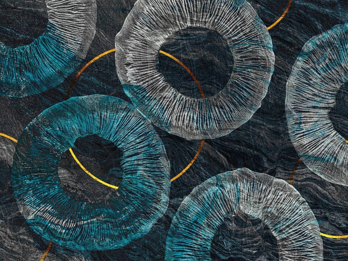 FOTOTAPETA ESTRA 635 33 2202 WALLCRAFT – abstrakcyjna fototapeta na wymiar w odcieniach turkusu i grafitu