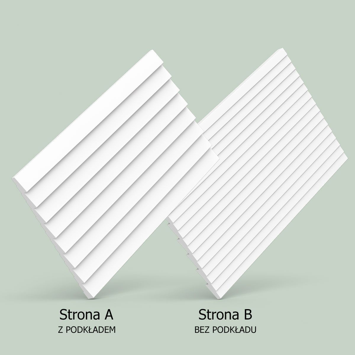 Zbliżenie na dwustronny panel WX204 RIPPLE – widok obu stron