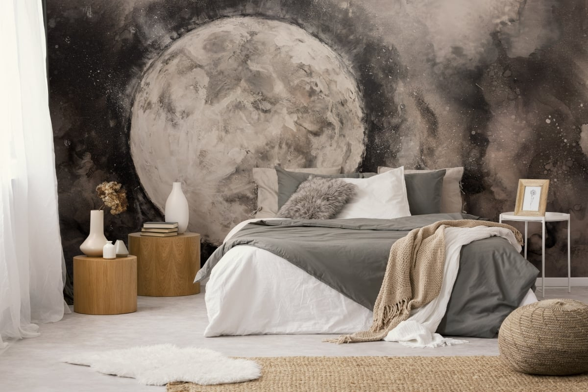 tapeta na wymiar WallArt do salonu – artystyczna fototapeta Notte z księżycem