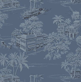 CN32312 - tapeta Charleston Toile Wallpaper Charleston Wallquest
