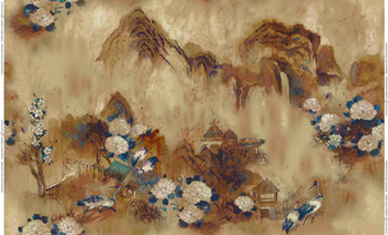 7900182 - panel Kasgar Blue Spirulina Random Chinoiseries Coordonne