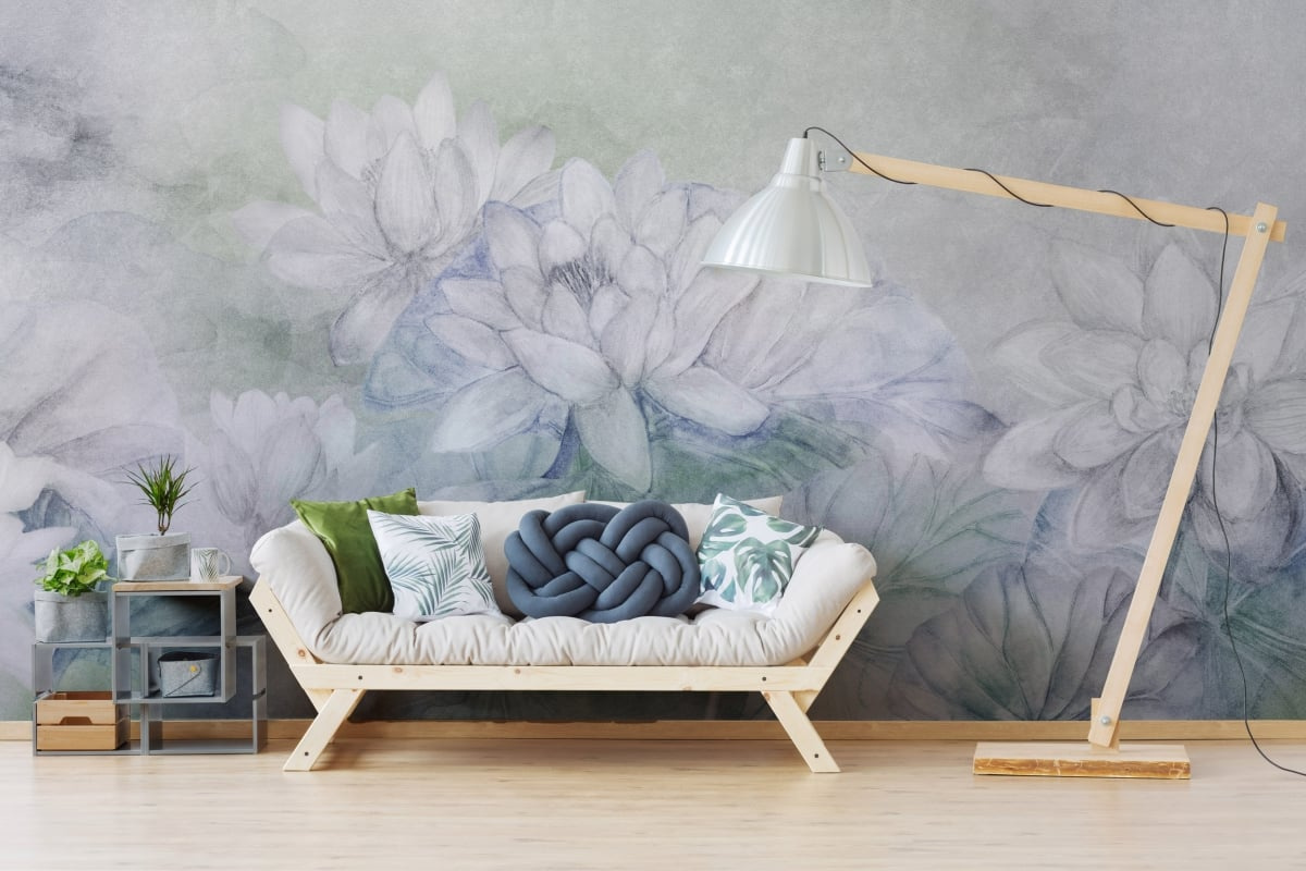 tapeta na wymiar WallArt do salonu Winter – subtelny kwiatowy motyw artystyczny