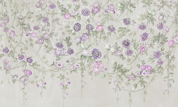 Tapeta w wiszące kwiaty fiolet