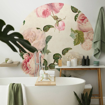 Koło Roses Cream - Fototapeta WallArt