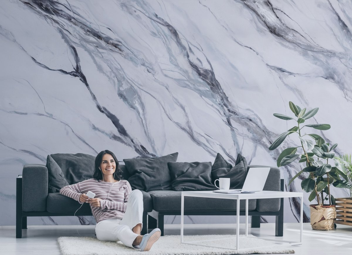 tapeta na wymiar WallArt do salonu – motyw marmurowy Silvering