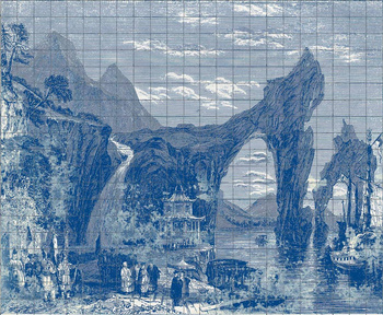 6800607 - panel Illustration Tiles Indigo Random Papers II Coordonne