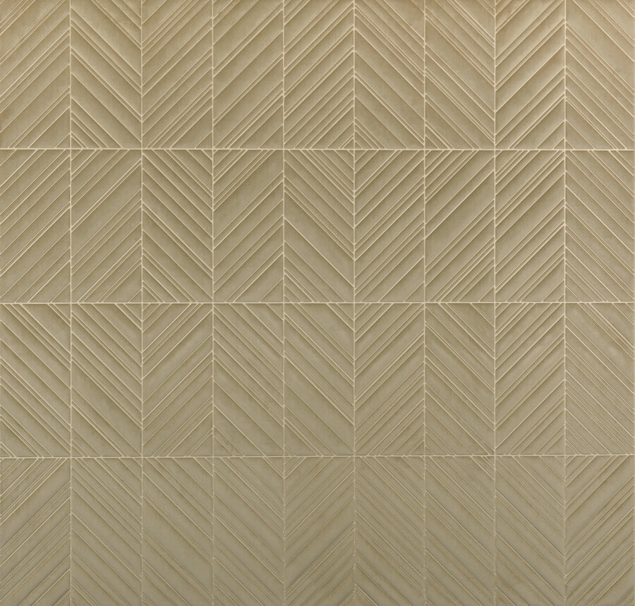 Tapeta flizelinowa Iki Kanso Arte WallDecor o jasnym beżowo-brązowym, geometrycznym wzorze na ścianie w nowoczesnym wnętrzu