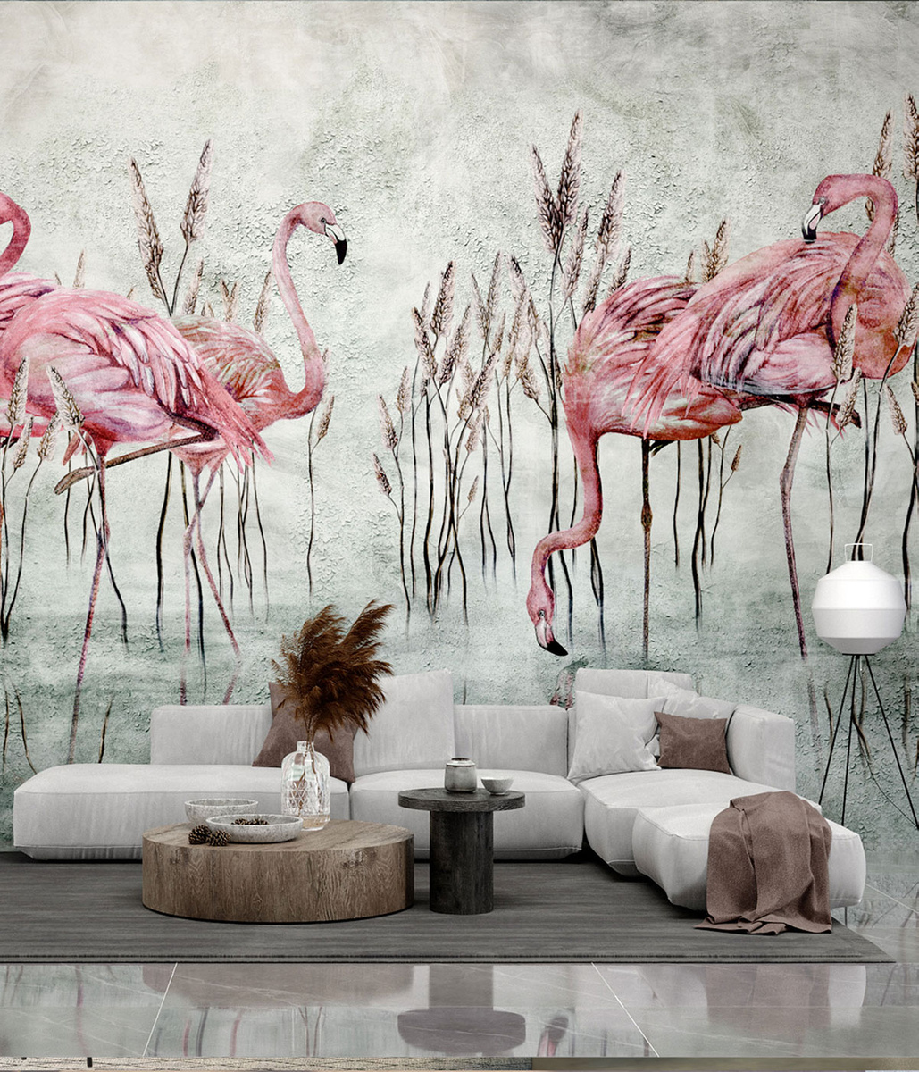 Fototapeta FENICOTTERO 375 31 2101 WallCraft w aranżacji salonu