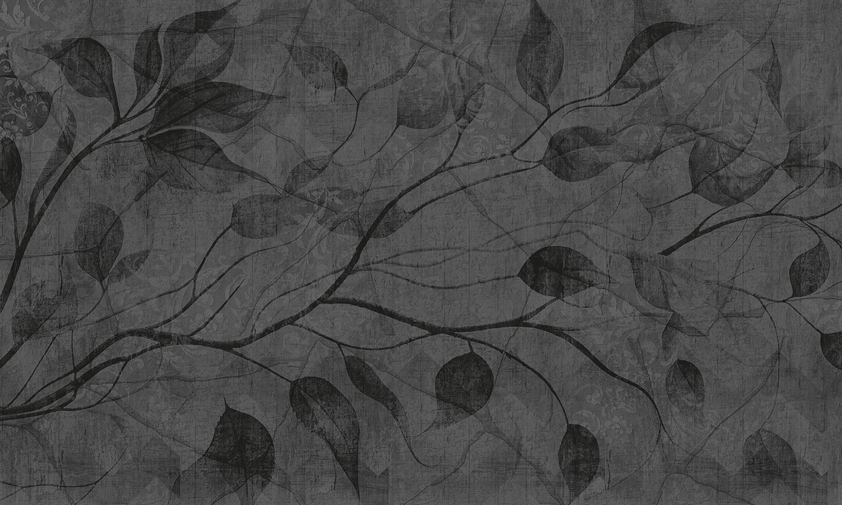 Tapeta na wymiar RAUV Tapeta w liście gałąż ciemna wzór z gałęziami na różnych podkładach