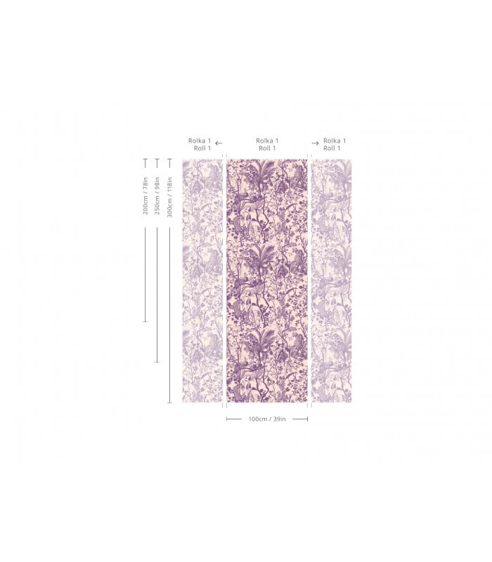 Schemat pasów tapety Wild Creation Wallcolors – tapeta na wymiar