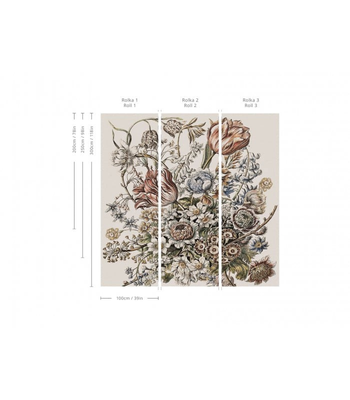 Tapeta kwiatowa Floral Poem Wallcolors – podział na pasy i wymiary