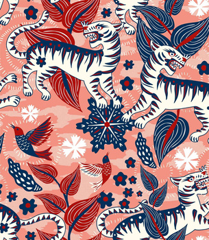 8000017 - panel Selva de tigres Sunset 40th Aniversary Coordonne