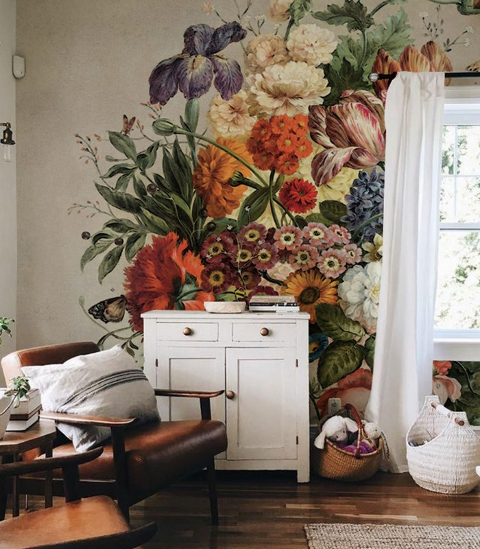 Tapeta Colorful kwiatowa w jadalni