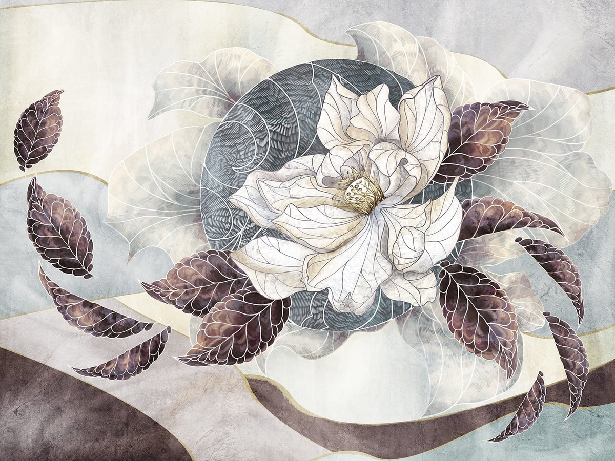 Tapeta na wymiar nowoczesny kwiat Bohemia WallCraft 735322301 na ścianie