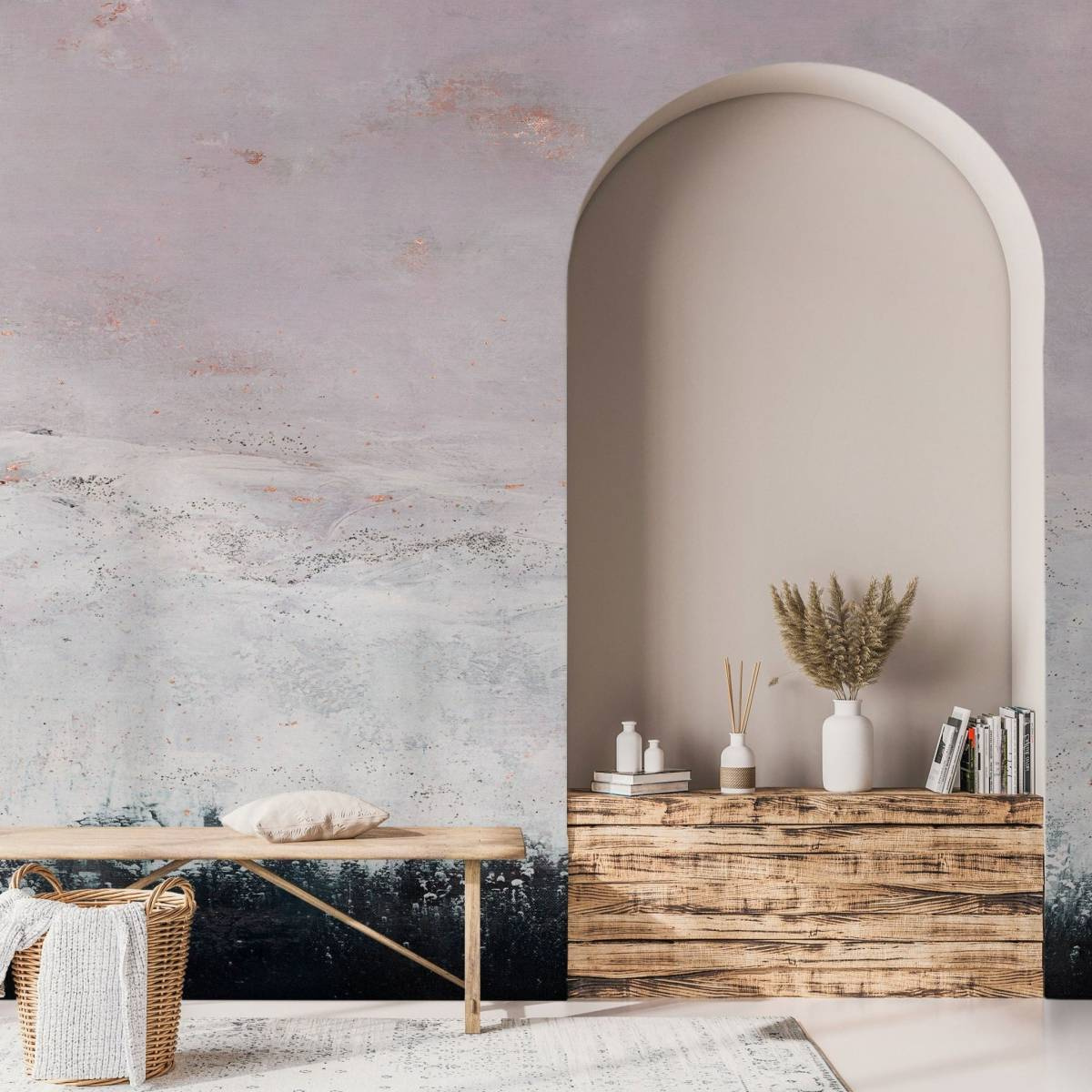 tapeta na wymiar WallArt do salonu – motyw abstrakcyjny Lysa w jasnych kolorach