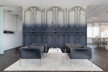 R15602 Parisian Panels, Dip Dye Blue - Fototapeta RebelWalls