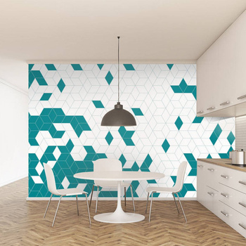 Shapes Fusion Teal - tapeta Wallart