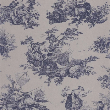 87996706 - tapeta Scene D`ete Velours Les Belles Toiles De Jouy Casadeco