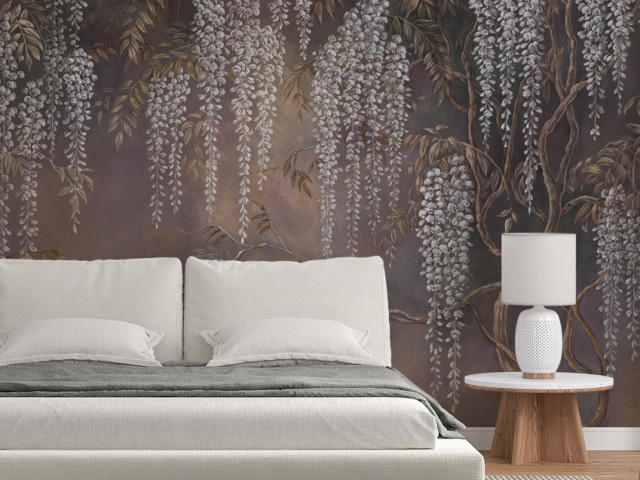 tapeta na wymiar RAUV Tapeta w winorośl do sypialni na podkładzie canvas