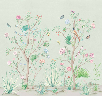 7900012 - panel Peonies Aloe Random Chinoiseries II Coordonne