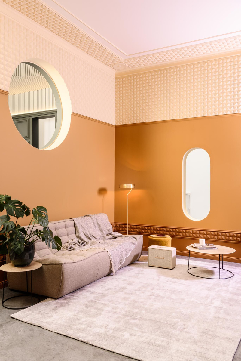 Panel dekoracyjny Orac Decor W113 COBBLE zastosowany na ścianach salonu