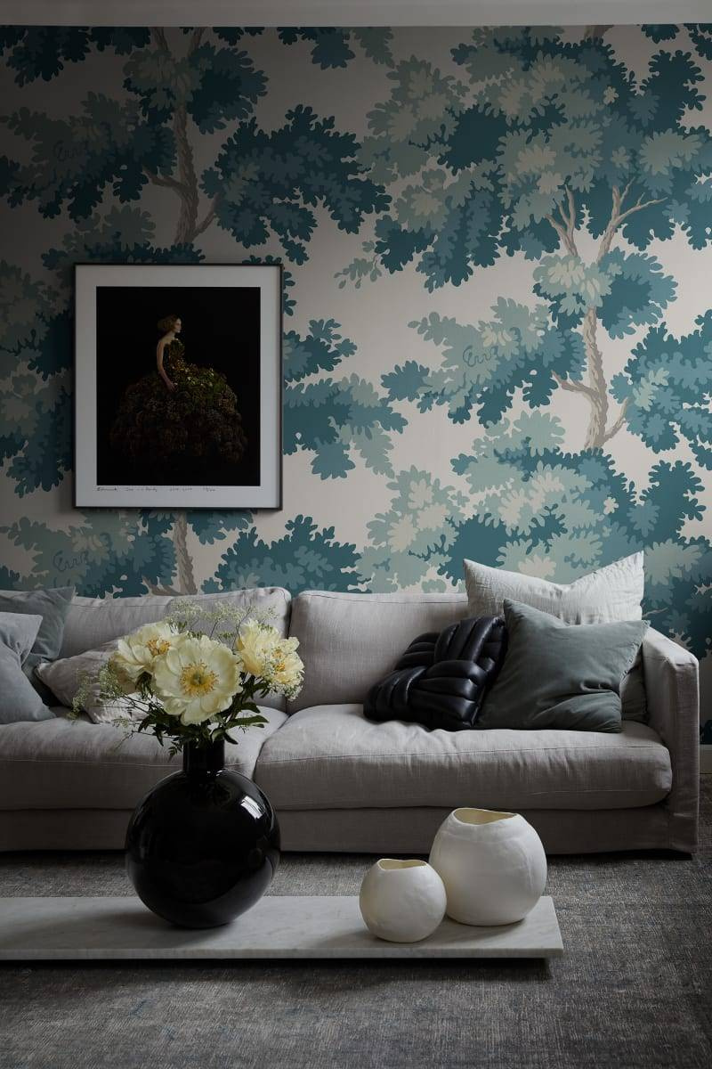 S10176 – tapeta Raphael Forest, Teal Le Village Sandberg – Sandberg – zdjęcie produktu