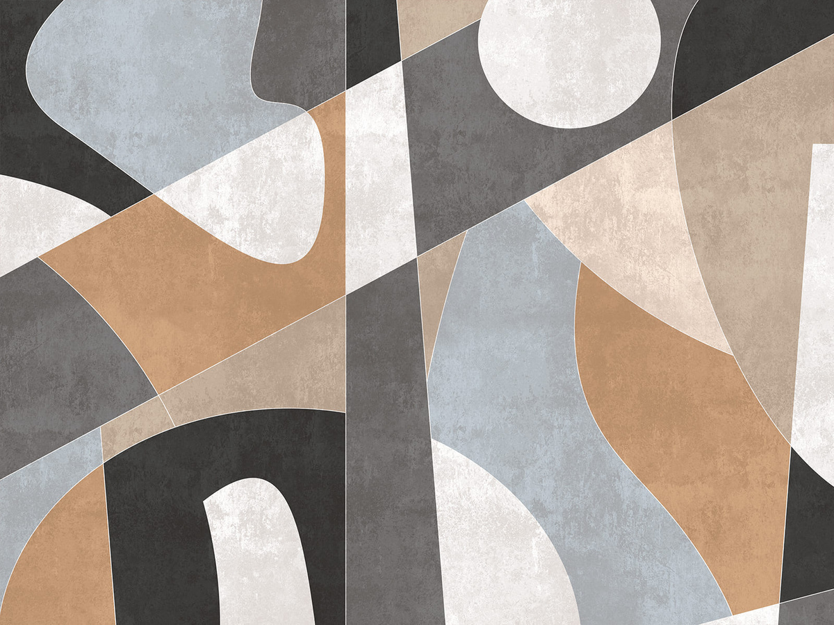 Tapeta na wymiar Ellso WallCraft 760322301 - duża geometria w beżowo-szarej palecie