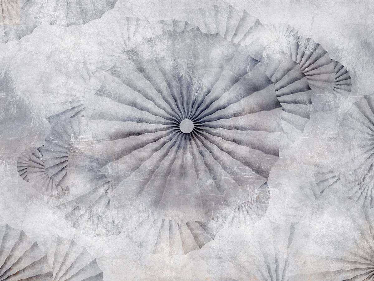 FOTOTAPETA ORLANDA 695 32 2202 WALLCRAFT – szarości i strukturalny wzór wachlarzy