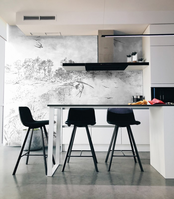 Tapeta Swallow Wallcolors w nowoczesnej kuchni