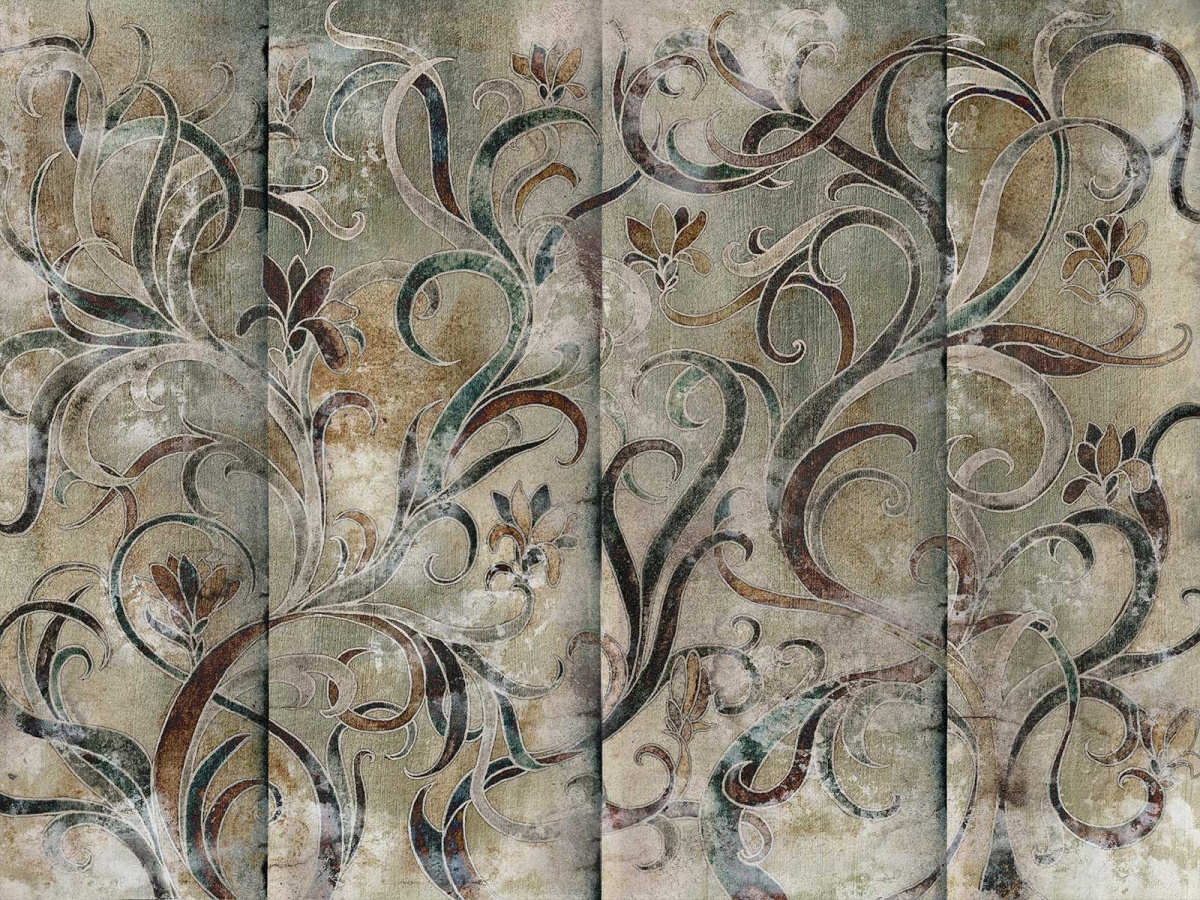 Zbliżenie wzoru fototapety Salva 565 31 2201 WallCraft z roślinnym ornamentem