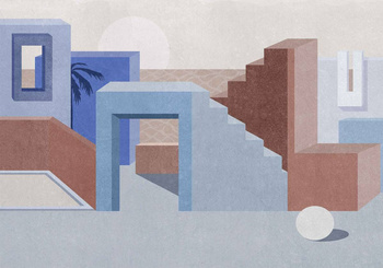 9000011 - panel La Muralla Blue Random Archist Coordonne