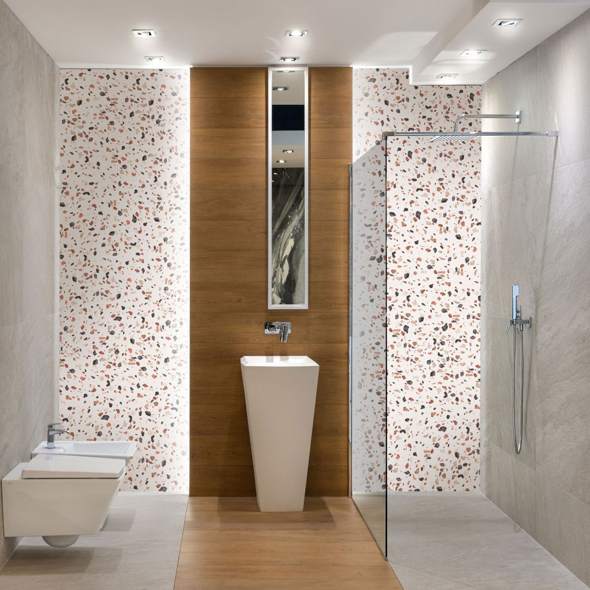 tapeta na wymiar WallArt do salonu i łazienki – motyw terrazzo Terrazzo Rust