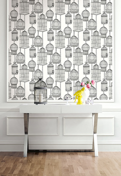 BW21510 - tapeta Bird Cages Black & White Paper&Ink Wallquest