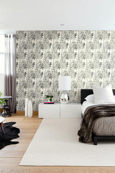 JA30100 - tapeta Grey Leaves Jasmine WallQuest