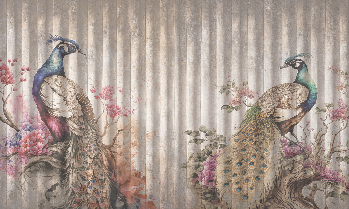 mural na wymiar RAUV Dworskie Pawie na podkładzie strukturalnym