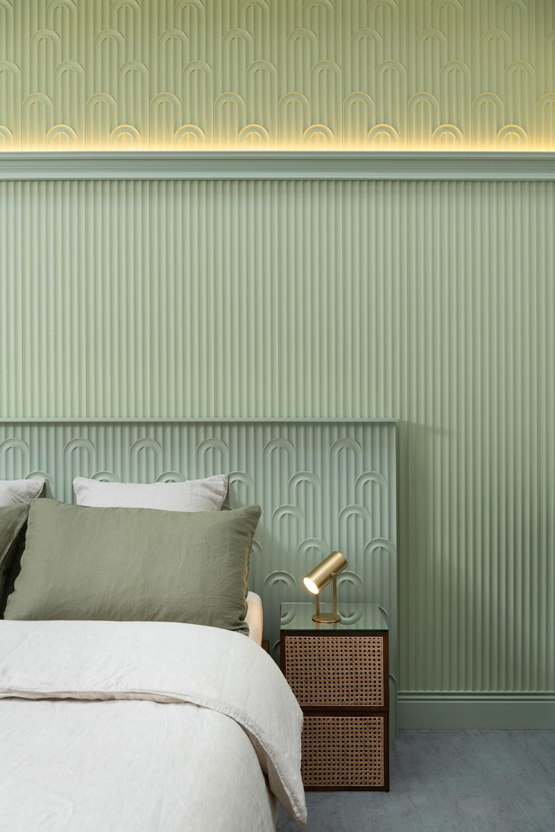 Panel ścienny 3D W212 VALLEY LOOP Orac Decor na ścianie w sypialni