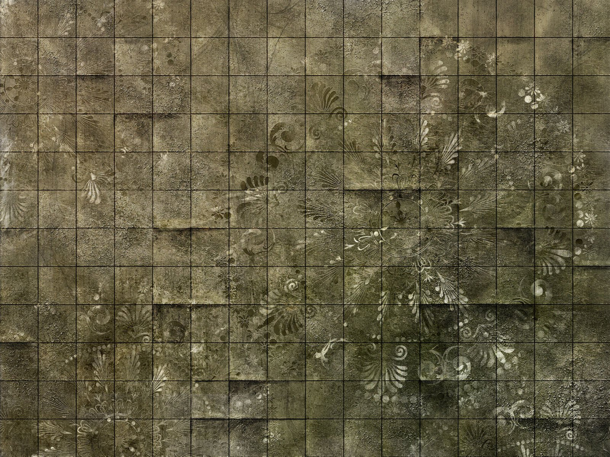 Fototapeta MONIMENTA 360 34 2101 WallCraft – wzór kamiennych płytek z ornamentem roślinnym