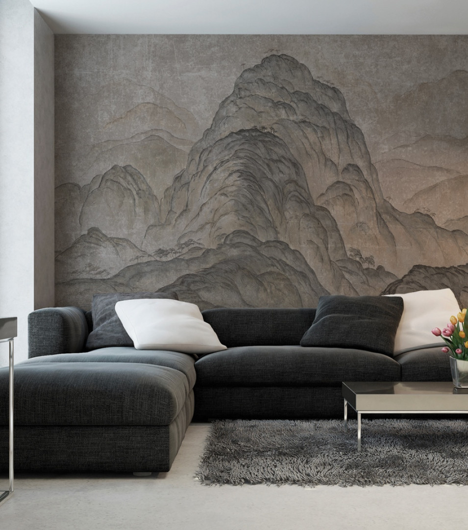 tapeta na wymiar RAUV Tapeta góry beżowa do salonu na podkładzie premium