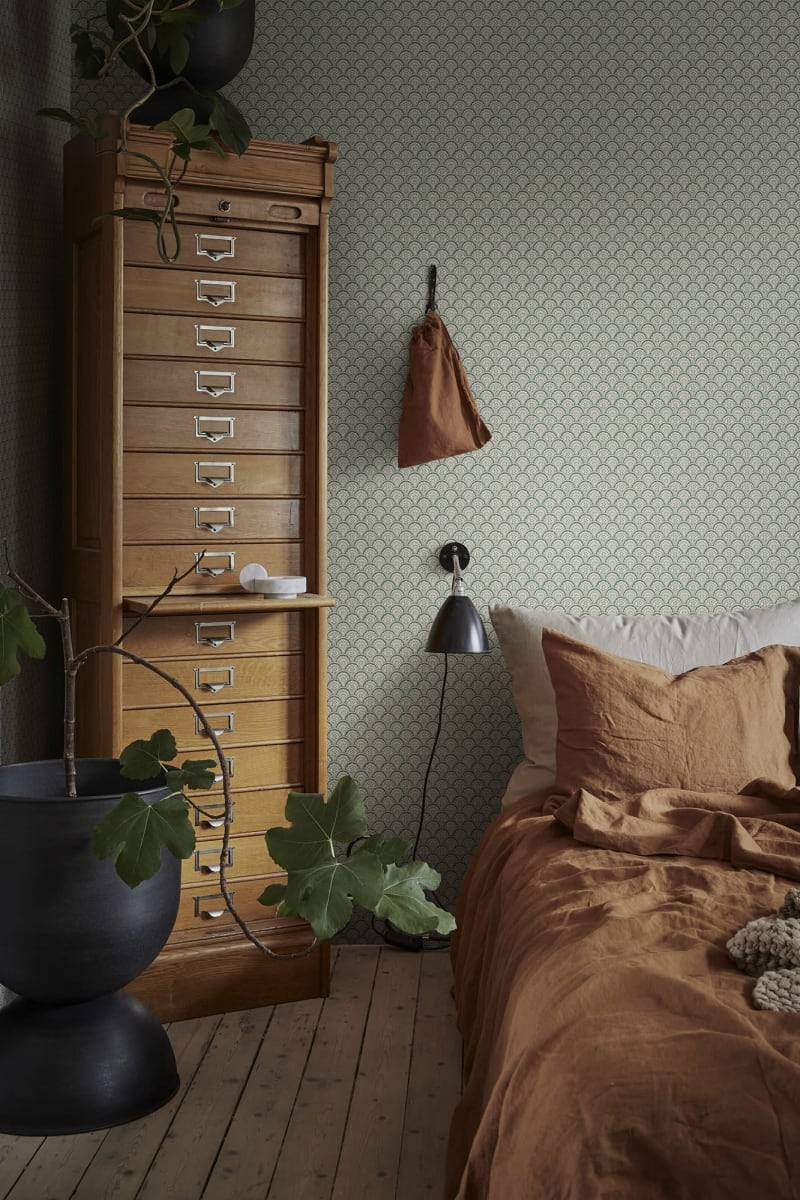 S10236 – tapeta Beata Moss Green Le Village Sandberg – Sandberg – zdjęcie produktu