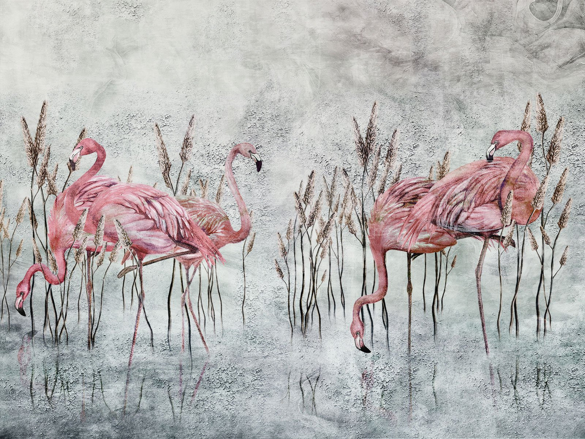Fototapeta na wymiar z flamingami FENICOTTERO 375 34 2101 WallCraft