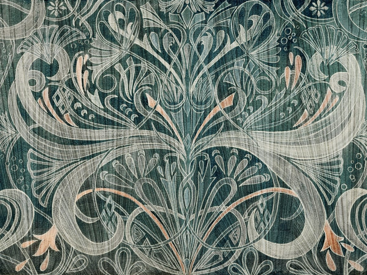 FOTOTAPETA TENETI 555 32 2201 WALLCRAFT – ornament na zielonym tle