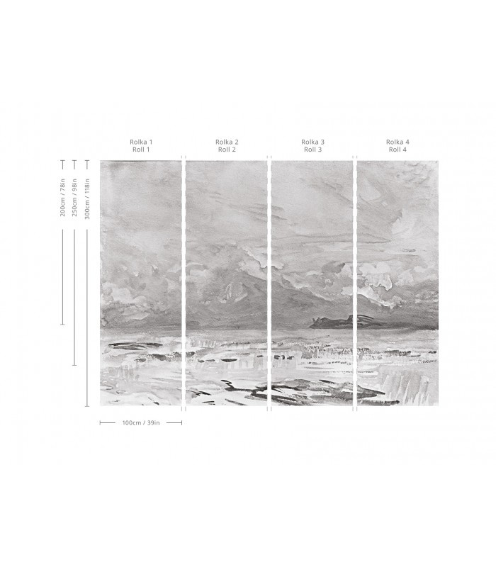 Tapeta Fogg Wallcolors - podział na pasy i wymiary