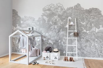 R13054 Bellewood Grey Toile - Fototapeta RebelWalls