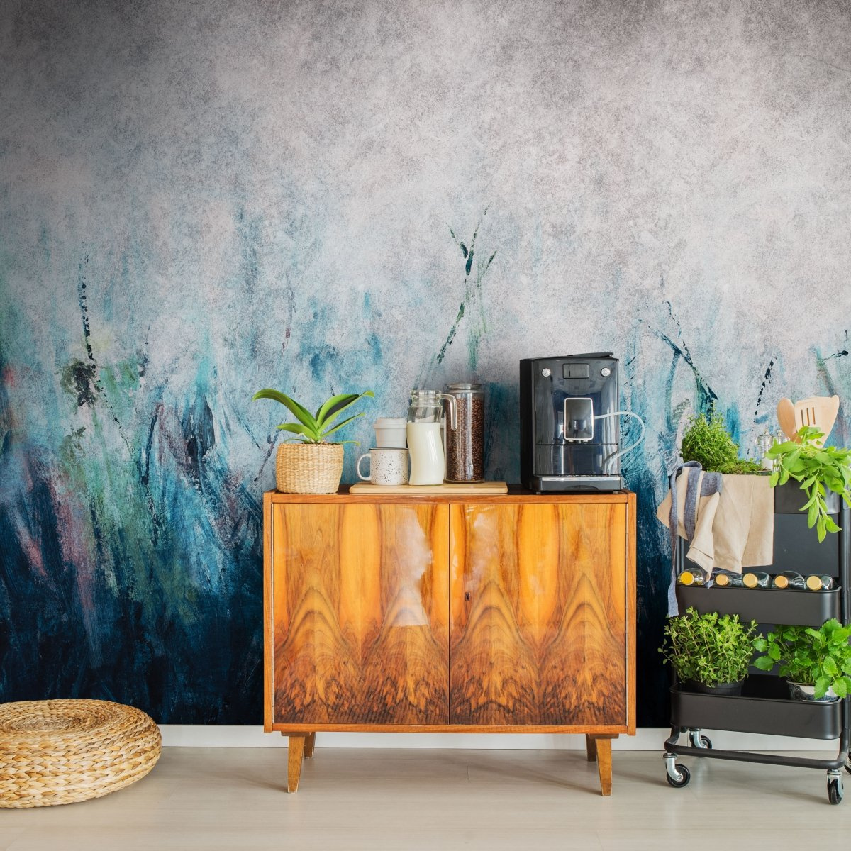 tapeta na wymiar WallArt do salonu – Tosca Blue artystyczna abstrakcja