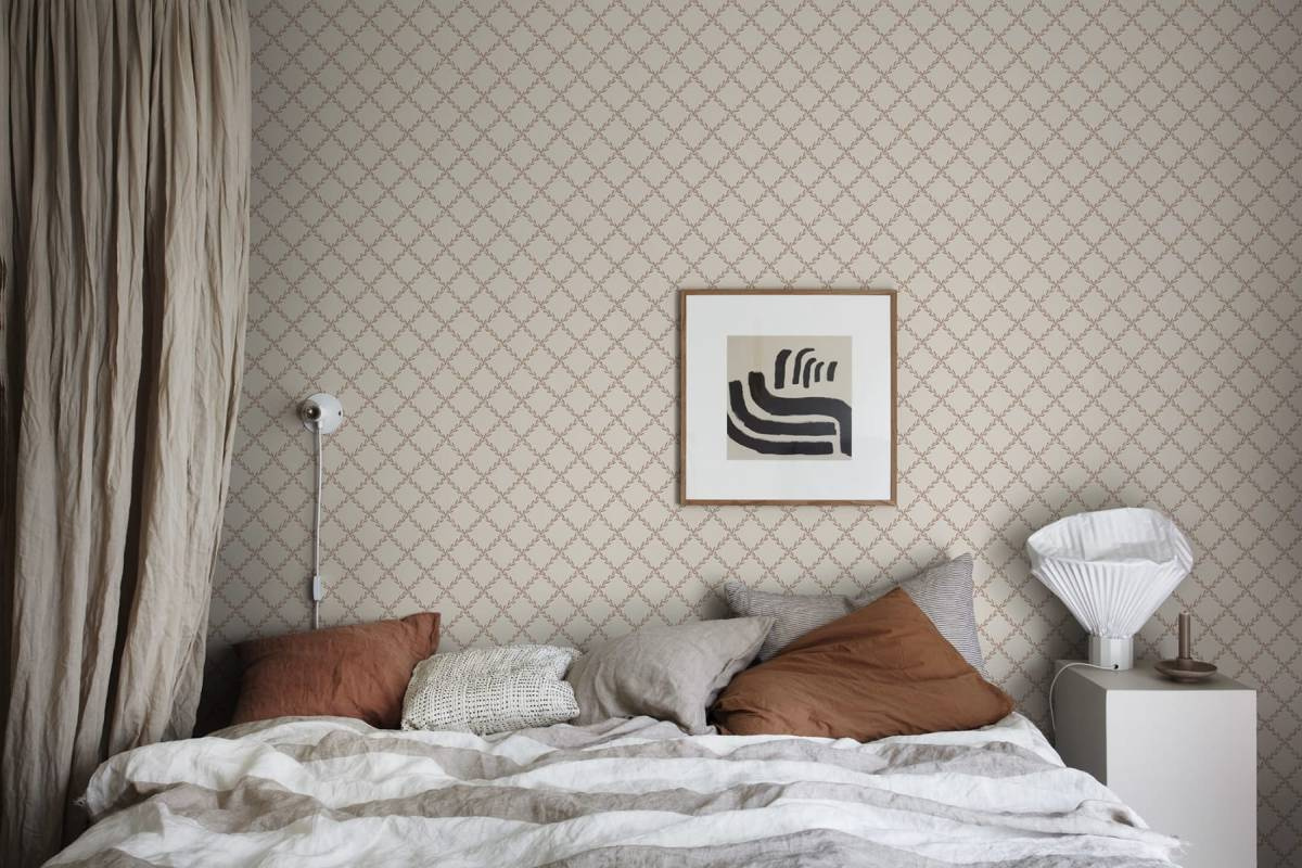 S10305 – tapeta Trellis Terracotta Essentials Sandberg – Sandberg – zdjęcie produktu