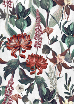 A00606 - tapeta Jardín Rojo Cisne Lur Coordonne