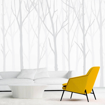 Zimowy Las white - tapeta Wallart
