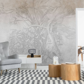 Grey Ombre Flower - tapeta Wallart